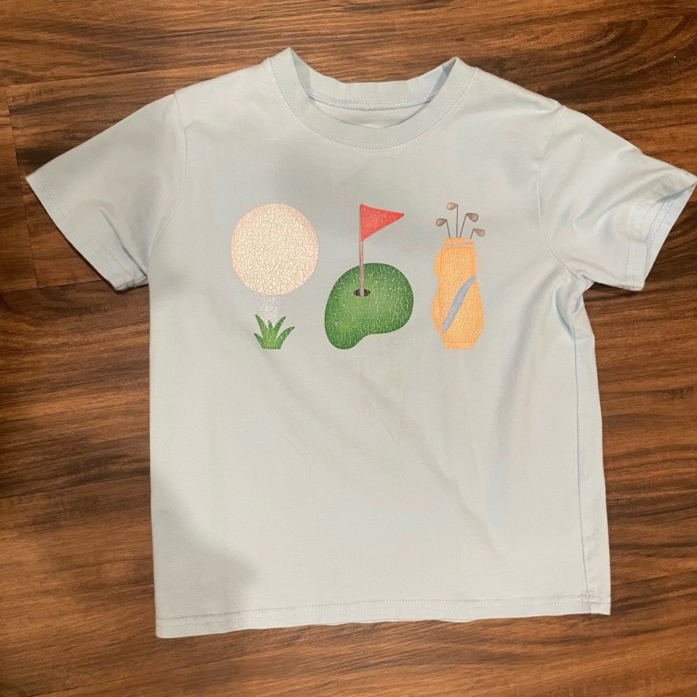 Kids Golf-Themed Light Blue T-Shirt